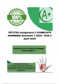 TRT3705 Assignment 2 &lpar;COMPLETE ANSWERS&rpar; Semester 1 2025 - DUE 4 April 2025&semi; 100&percnt; correct solutions and explanations&period;