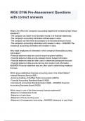WGU D196 Pre-Assessment Questions with correct answers