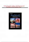 Solution Manual - Auditing&colon; A Risk-Based Approach 12th Edition by Karla Johnstone-Zehms&comma; All Chapters 