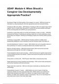 UDAP&colon; Module 4&colon; When Should a Caregiver Use Developmentally Appropriate Practice&quest; QUESTIONS WITH DETAILED VERIFIED ANSWERS &lpar;100&percnt; CORRECT ANSWERS&rpar; &sol;ALREADY GRADED A&plus;