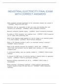 INDUSTRIAL ELECTRICITY FINAL EXAM WITH CORRECT ANSWERS