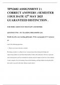 TPN2602 ASSIGNMENT 2 &lpar; CORRECT ANSWERS &rpar; SEMESTER 1 DUE DATE 12th MAY 2025 GUARANTEED DISTINCTION &period;