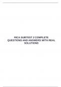  RICA SUBTEST 2 COMPLETE QUESTIONS AND ANSWERS WITH REAL SOLUTIONS