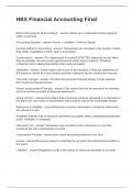 HBX Financial Accounting Final Questions and Answers Graded A&plus;