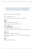 ACOUSTICS AND PSYCHOACOUSTICS QUIZ 2 WITH CORRECT ANSWERS