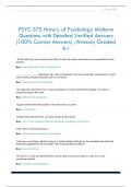 PSYC-375 History of Psychology Midterm Questions with Detailed Verified Answers  &lpar;100&percnt; Correct Answers&rpar; &sol;Already Graded  A