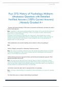 Psyc 375&colon; History of Psychology MidtermAthabasca Questions with Detailed  Verified Answers &lpar;100&percnt; Correct Answers&rpar;  &sol;Already Graded A&plus;
