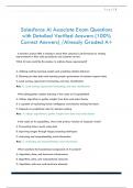 Salesforce AI Associate Exam Questions  with Detailed Verified Answers &lpar;100&percnt;  Correct Answers&rpar; &sol;Already Graded A&plus;
