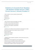 Salesforce AI Associate Questions with  Detailed Verified Answers &lpar;100&percnt; Correct  Answers&rpar; &sol;Already Graded A&plus;