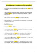 Dental Anatomy Questions and Answers 2025