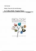 Test Bank - Biology&colon; Science for Life with Physiology 5th Edition by Colleen Belk&comma; All Chapters