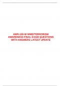 EXAM BUNDLE AWR-160-W WMD&sol;TERRORISM AWARENESS FOR EMERGENCY RESPONDERS - FINAL EXAM 100&percnt; SOLVED LATEST UPDATED 2025&period; &emsp;