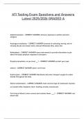 ATI Testing Exam Questions and Answers  Latest 2025&sol;2026 GRADED A