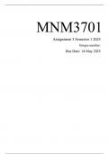 MNM3701 Assignment 3 PORTFOLIO (COMPLETE ANSWERS) Semester 1 2025 - DUE 14 May 2025; 100% TRUSTED Complete, trusted solutions and explanations