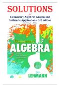 Solutions for Elementary Algebra&colon; Graphs and Authentic Applications&comma; 3rd edition by Lehmann