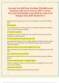 Servesafe Test 2025 Prep Test Bank With 400 Actual  Questions and Correct Answers &lpar;100&percnt; Correct&rpar;  Servesafe Food Handler Exam 2025&vert; Servesafe Food  Manager Exam 2025 &lpar;Brand New&excl;&rpar;