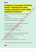 Property & Casualty Practice Exam&colon; Commercial Lines  review questions with 100&percnt; updated answers&excl;&excl;