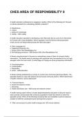 CHES AREA OF RESPONSIBILITY 8 QUESTIONS WITH DETAILED VERIFIED ANSWERS &lpar;100&percnt; CORRECT ANSWERS&rpar; &sol;ALREADY GRADED A&plus;
