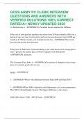 GCSS ARMY PC CLERK INTERVIEW QUESTIONS AND ANSWERS WITH VERIFIED SOLUTIONS 100&percnt; CORRECT RATED A&plus; NEWLY UPDATED 2025