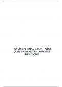  PSYCH 375 FINAL EXAM -- QUIZ QUESTIONS WITH COMPLETE SOLUTIONS&period;