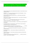 Legal Aspects of Real Estate 6th Edition &lpar;pt&period; 1-2&rpar; Exam Questions and Answers