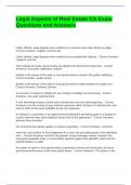 Legal Aspects of Real Estate CA Exam Questions and Answers