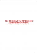 PSY 375 &vert; FINAL EXAM REVIEW &lpar;LONG VERSION&rpar;100&percnt; ACCURATE