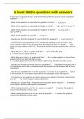 A level Maths question with answers