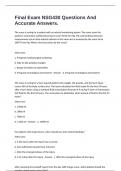 Final Exam NSG430 Questions And Accurate Answers&period;