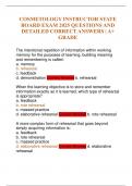 COSMETOLOGY INSTRUCTOR STATE BOARD EXAM 2025 QUESTIONS AND DETAILED CORRECT ANSWERS &vert; A&plus; GRADE