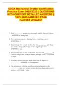 ADDA Mechanical Drafter Certification  Practice Exam 2025&sol;2026 &vert;&vert; QUESTIONS  WITH CORRECT DETAILED ANSWERS &vert;&vert;  100&percnt; GUARANTEED PASS  <LATEST UPDATE> 