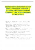 Magnetic Resonance Safety Expert  &lpar;MRSE&rpar; ACUAL EXAM 2025&sol;2026 &vert;&vert;  QUESTIONS WITH CORRECT DETAILED  ANSWERS &vert;&vert; 100&percnt; GUARANTEED PASS  <LATEST UPDATE> 