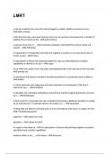 LMRT QUESTIONS WITH DETAILED VERIFIED ANSWERS &lpar;100&percnt; CORRECT ANSWERS&rpar; &sol;ALREADY GRADED A&plus;