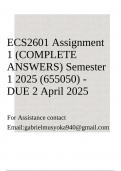 ECS2601 Assignment 1 (COMPLETE ANSWERS) Semester 1 2025 (655050) - DUE 2 April 2025