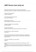 LMRT Review class study set QUESTIONS WITH DETAILED VERIFIED ANSWERS &lpar;100&percnt; CORRECT ANSWERS&rpar; &sol;ALREADY GRADED A&plus;