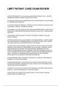 LMRT PATIANT CARE EXAM REVIEW QUESTIONS WITH DETAILED VERIFIED ANSWERS &lpar;100&percnt; CORRECT ANSWERS&rpar; &sol;ALREADY GRADED A&plus;
