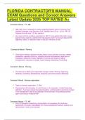FLORIDA CONTRACTOR-S MANUAL EXAM Questions and Correct Answers Latest Update 2025 TOP RATED
