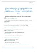 US Army Explosive Safety Familiarization Questions with Detailed Verified Answers  &lpar;100&percnt; Correct Answers&rpar; &sol;Already Graded  A&plus;