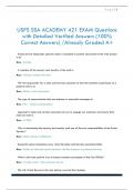 USPS SSA Exam Questions with Detailed Verified Answers &lpar;100&percnt; Correct Answers&rpar; &sol;Already Graded A&plus;