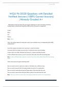 WGU PA D320 Questions with Detailed  Verified Answers &lpar;100&percnt; Correct Answers&rpar;  &sol;Already Graded A&plus;