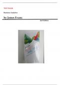 Test Bank - Business Analytics 2nd Edition by James Evans&comma; All Chapters