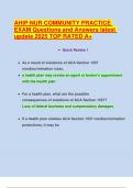 AHIP NUR COMMUNITY PRACTICE EXAM Questions and Answers latest update 2025 TOP RATED A&plus;