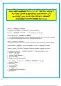 EXOS PERFORMANCE SPECIALIST CERTIFICATION &sol;  ACTUAL EXAM QUESTIONS AND COMPLETE  ANSWERS &lpar;A&plus; GUIDE SOLUTION&rpar; NEWEST  2025&sol;2026&vert;GUARANTEED SUCCESS 
