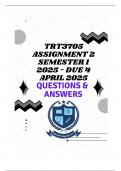 TRT3705 Assignment 2 Semester 1 2025 - DUE 4 April 2025