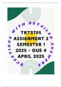 TRT3705 Assignment 2 Semester 1 2025 - DUE 4 April 2025