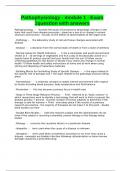 Pathophysiology - module 1 - Exam 1question with answers