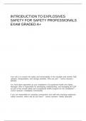 INTRODUCTION TO EXPLOSIVES SAFETY FOR SAFETY PROFESSIONALS EXAM GRADED A&plus;