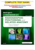 COMPLETE TEST BANK&colon;  For Bontrager's Textbook Of Radiographic Positioning And Related Anatomy 9th Edition By John Lampignano Latest Update Graded A&plus;