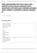 RTBC PROCEDURES TEST FINAL EXAM 2025 NEWEST ACTUAL EXAM COMPLETE EXAM QUESTIONS WITH DETAILED VERIFIED ANSWERS &lpar;100&percnt; CORRECT ANSWERS&rpar; &sol;ALREADY GRADED A&plus;