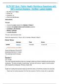 HLTH 507 Quiz&colon; Public Health Workforce Questions with 100&percnt; Correct Answers &vert; Verified &vert; Latest Update